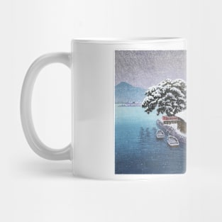 Evening Snow at Ishinomaki by Kawase Hasui Mug